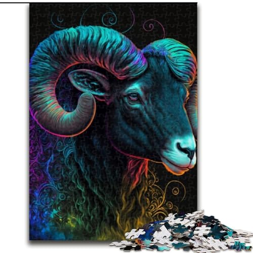 Puzzle für Erwachsene, 1000 Ziegen-Puzzles aus Pappe, Eltern, Partner, Freunde – ab 14 Jahren, 1000 Teile(26x38cm) von XHAXING