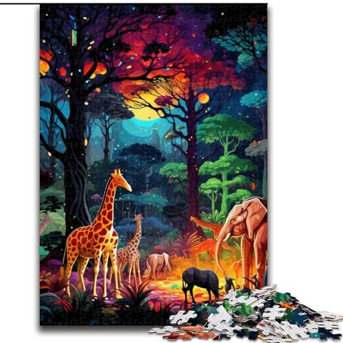 Puzzle für Erwachsene, 1000 afrikanische Tiere, Puzzle aus Pappe, anspruchsvolles Denkspiel für Teenager, unterhaltsames interaktives Spiel für die ganze Familie, 1000 Teile(26x38cm) von XHAXING