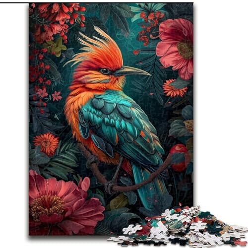 Puzzle für Erwachsene, 1000 farbenfrohe Vogel-Puzzles aus Holz, Eltern, Partner, Freunde – ab 14 Jahren, 1000 Teile(50x75cm) von XHAXING