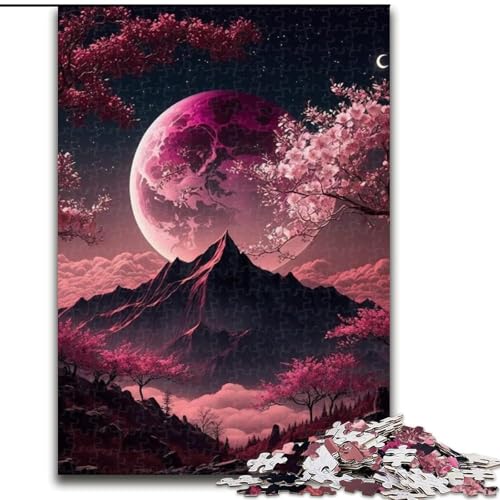 Puzzle für Erwachsene, 1000 japanische Kirschblüten, Puzzle aus Holz, anspruchsvolles Denkspiel für Teenager, unterhaltsames interaktives Spiel für die ganze Familie, 1000 Teile(50x75cm) von XHAXING