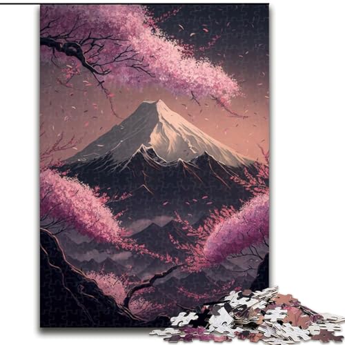 Puzzle für Erwachsene, 1000 japanische Kirschblüten, Puzzle aus Pappe, anspruchsvolles Denkspiel für Teenager, unterhaltsames interaktives Spiel für die ganze Familie, 1000 Teile(26x38cm) von XHAXING