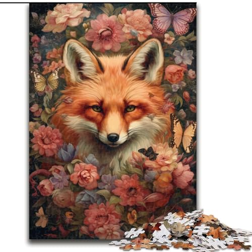 Puzzle für Erwachsene, 1000 süße Kunst-Fuchs-Puzzles aus Holz, Spielzeug, Geschenk, pädagogisches, intellektuelles, entspannendes Familienspiel, 1000 Teile(50x75cm) von XHAXING
