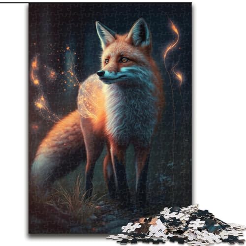 Puzzle für Erwachsene, 1000 süße Kunstfuchs-Puzzles aus Holz, Weihnachten, Halloween, Ostern, Neujahr, 1000 Teile(50x75cm) von XHAXING