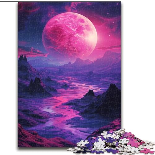 Puzzle für Erwachsene, 1000-teiliges, erstaunliches Neonlandschaftspuzzle aus Holz, Denkspiel, interaktives Familienspiel, geeignet für Kinder ab 14 Jahren, 1000 Teile(50x75cm) von XHAXING
