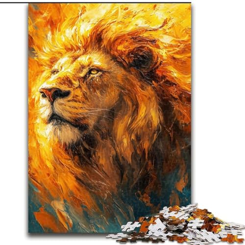 Puzzle für Erwachsene, 1000-teiliges, wunderschönes Löwenpuzzle aus Pappe, Denkspiel, interaktives Familienspiel, geeignet für Kinder ab 14 Jahren, 1000 Teile(26x38cm) von XHAXING