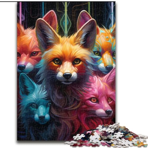 Puzzle für Erwachsene, 1000-teiliges Art-Fox-Puzzle aus Pappe, anspruchsvolles Denkspiel für Teenager, perfekt als Heimdekoration oder Geschenk, 1000 Teile(26x38cm) von XHAXING