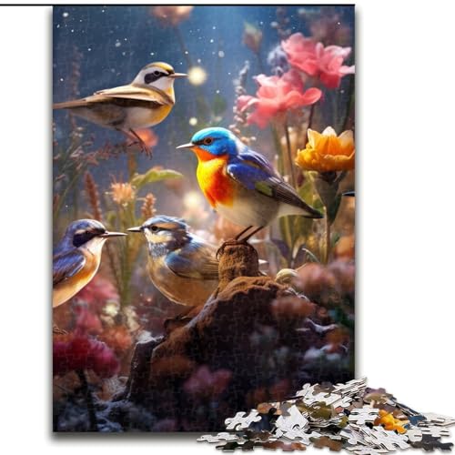 Puzzle für Erwachsene, 1000-teiliges Blumen- und Vogelpuzzle aus Pappe, für Teenager und Familienspaß – DIY-Denkspiel als Geschenk, 1000 Teile(26x38cm) von XHAXING
