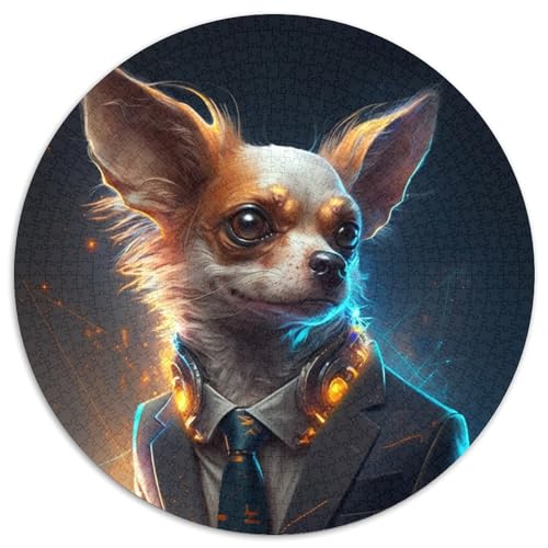 Puzzle für Erwachsene, 1000-teiliges Boss-Chihuahua-Puzzle für Erwachsene, anspruchsvolles Denkspiel – entspannendes Spielzeug für Teenager (67,5 x 67,5 cm) von XHAXING