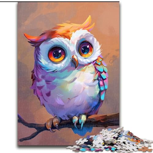 Puzzle für Erwachsene, 1000-teiliges Cartoon-Eulen-Puzzle aus Holz, entspannende Unterhaltung, Heimdekoration, 1000 Teile(50x75cm) von XHAXING