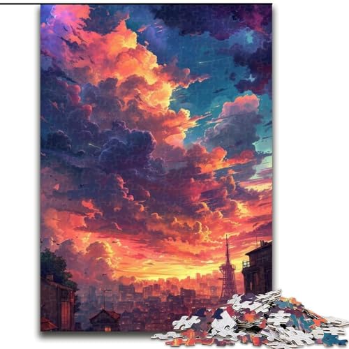Puzzle für Erwachsene, 1000-teiliges Eiffelturm-Puzzle in Paris, aus Holz, Geschenk zur Gehirnherausforderung, pädagogische Aktivität für Teenager, 1000 Teile(50x75cm) von XHAXING