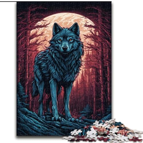 Puzzle für Erwachsene, 1000-teiliges Fantasy-Wolf-Puzzle aus Holz, Denkspiel, interaktives Familienspiel, geeignet für Kinder ab 14 Jahren, 1000 Teile(50x75cm) von XHAXING