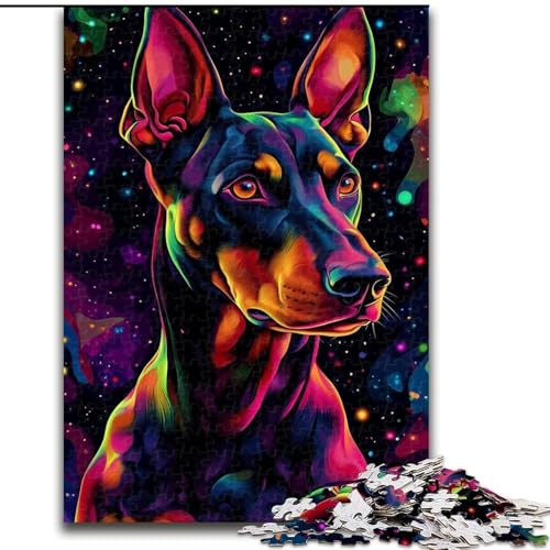 Puzzle für Erwachsene, 1000-teiliges Galaxy-Dobermann-Puzzle aus Pappe, anspruchsvolles Denkspiel für Teenager, Spaß für den Familienspieleabend, 1000 Teile(26x38cm) von XHAXING
