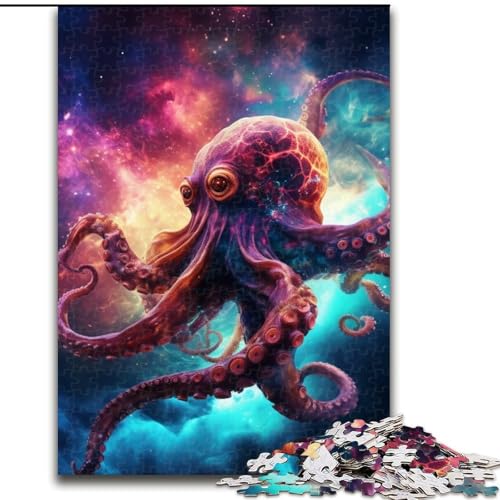 Puzzle für Erwachsene, 1000-teiliges Galaxy Octopus-Puzzle aus Holz, anspruchsvolles Denkspiel für Teenager, unterhaltsames interaktives Spiel für die ganze Familie, 1000 Teile(50x75cm) von XHAXING