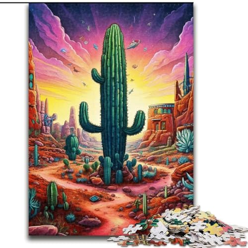 Puzzle für Erwachsene, 1000-teiliges Geheimes Kaktus-Puzzle aus Holz, anspruchsvolles Denkspiel für Teenager, Spaß für den Familienspieleabend, 1000 Teile(50x75cm) von XHAXING