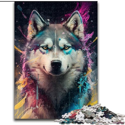 Puzzle für Erwachsene, 1000-teiliges Husky-Puzzle aus Holz, Entspannung und Herausforderung, farbenfrohe Heimdekorationskunst, Freunde, 1000 Teile(50x75cm) von XHAXING