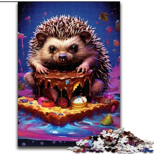 Puzzle für Erwachsene, 1000-teiliges Igel-Kunstpuzzle aus Holz, anspruchsvolles Denkspiel für Teenager, perfekt als Heimdekoration oder Geschenk, 1000 Teile(50x75cm) von XHAXING