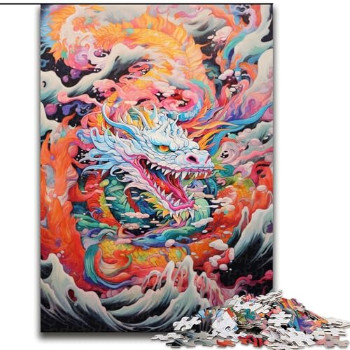 Puzzle für Erwachsene, 1000-teiliges Japanisches Drachenpuzzle aus Pappe, Familienaktivität, Heimdekoration zum Selbermachen, 1000 Teile(26x38cm) von XHAXING