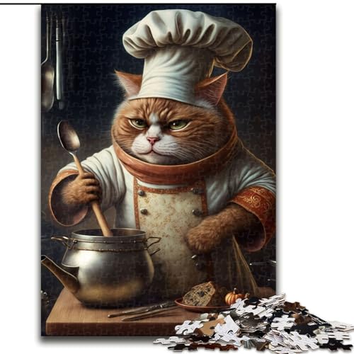 Puzzle für Erwachsene, 1000-teiliges Koch-Katzen-Puzzle aus Pappe, anspruchsvolles Denkspiel für Teenager, Spaß für den Familienspieleabend, 1000 Teile(26x38cm) von XHAXING