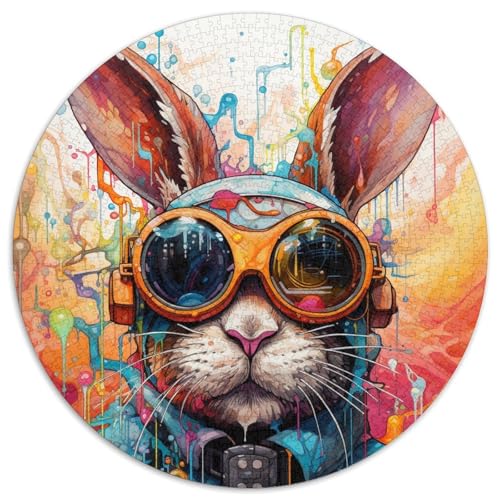 Puzzle für Erwachsene, 1000-teiliges Kunst-Kaninchen-Puzzle für Erwachsene, anspruchsvolles Denkspiel – entspannendes Spielzeug für Teenager (67,5 x 67,5 cm) von XHAXING