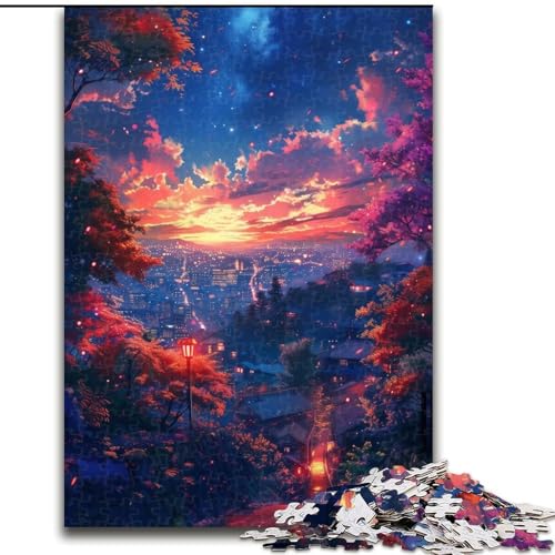 Puzzle für Erwachsene, 1000-teiliges Landschaftspuzzle im japanischen Stil aus Pappe, Denkspiel, interaktives Familienspiel, geeignet für Kinder ab 14 Jahren, 1000 Teile(26x38cm) von XHAXING