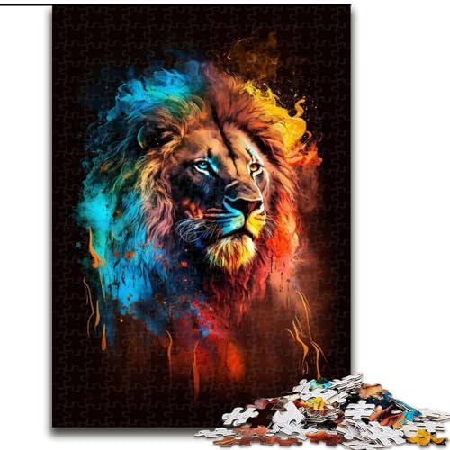 Puzzle für Erwachsene, 1000-teiliges Neon-Löwen-Puzzle aus Holz, Eltern, Partner, Freunde – ab 14 Jahren, 1000 Teile(50x75cm) von XHAXING