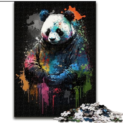 Puzzle für Erwachsene, 1000-teiliges Neon-Panda-Puzzle aus Holz, für Teenager und Familienspaß – DIY-Denkspiel-Geschenk, 1000 Teile(50x75cm) von XHAXING