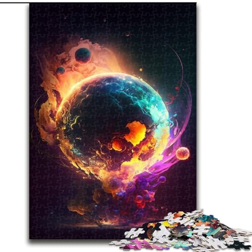 Puzzle für Erwachsene, 1000-teiliges Planeten-Explosions-Puzzle aus Holz, Familienaktivitätsspiel für Teenager, DIY-Heimdekor, Denksportaufgabe, Geschenk, 1000 Stück(50x75cm) von XHAXING