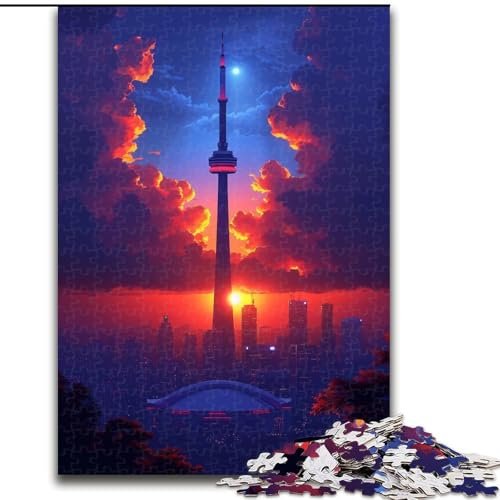 Puzzle für Erwachsene, 1000-teiliges Puzzle Stadt bei Sonnenuntergang aus Pappe, Teenager, Stressabbau, Cooles einzigartiges Geschenk für die Familie, 1000 Teile(26x38cm) von XHAXING