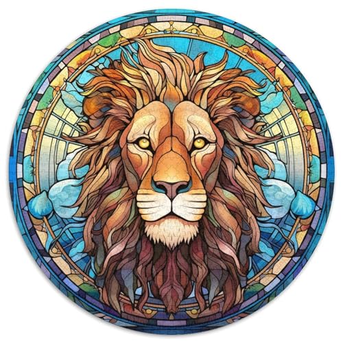 Puzzle für Erwachsene, 1000-teiliges Puzzle im Glasstil „Löwe“, 1000-teiliges Denkspiel für Teenager, (67,5 x 67,5 cm) von XHAXING