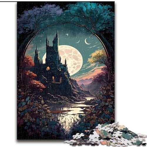 Puzzle für Erwachsene, 1000-teiliges Schloss-Puzzle aus Holz, anspruchsvolles Denkspiel für Teenager, Spaß für den Familienspieleabend, 1000 Teile(50x75cm) von XHAXING