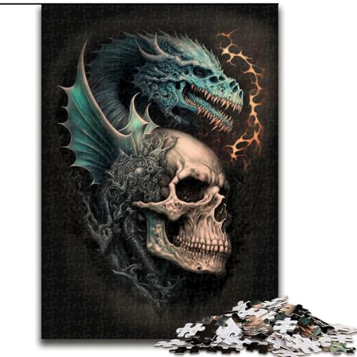 Puzzle für Erwachsene, 1000-teiliges Skelett- und Drachenpuzzle aus Holz, Denkspiel, interaktives Familienspiel, geeignet für Kinder ab 14 Jahren, 1000 Teile(50x75cm) von XHAXING
