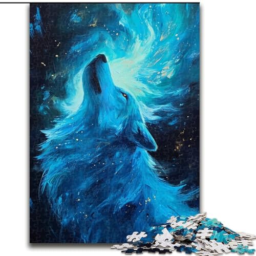 Puzzle für Erwachsene, 1000-teiliges Spirit Wolf-Puzzle aus Holz, mit interaktivem Familienspiel, Kinder ab 14 Jahren, 1000 Teile(50x75cm) von XHAXING