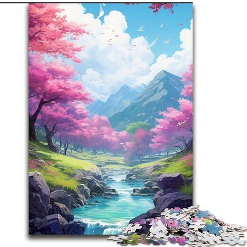 Puzzle für Erwachsene, 1000-teiliges Springs in The Lake-Puzzle aus Pappe, für Teenager und Familienspaß – DIY-Denkspiel als Geschenk, 1000 Teile(26x38cm) von XHAXING
