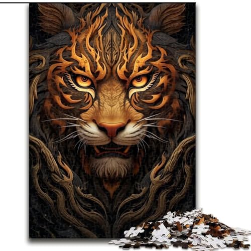 Puzzle für Erwachsene, 1000-teiliges Tier-Tiger-Puzzle aus Pappe, Denkspiel, interaktives Familienspiel, geeignet für Kinder ab 14 Jahren, 1000 Teile(26x38cm) von XHAXING