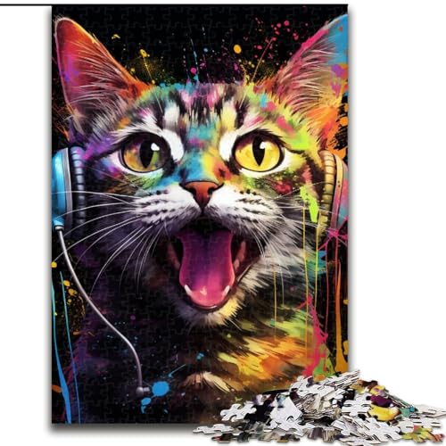 Puzzle für Erwachsene, 1000-teiliges Tier- und Katzen-Puzzle aus Holz, Entspannung und Herausforderung, farbenfrohe Heimdekorationskunst, Freunde, 1000 Teile(50x75cm) von XHAXING