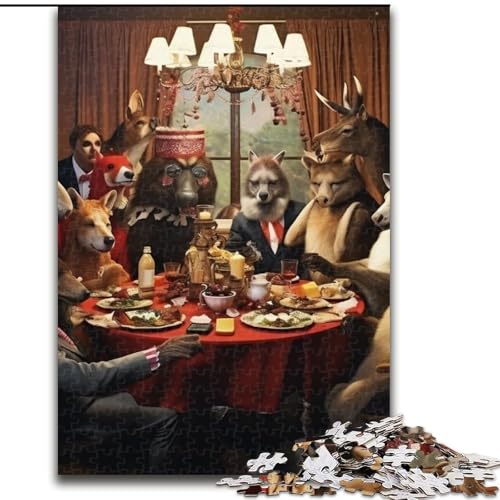 Puzzle für Erwachsene, 1000-teiliges Tierparty-Puzzle aus Holz, anspruchsvolles Denkspiel für Teenager, perfekt als Heimdekoration oder Geschenk, 1000 Teile(50x75cm) von XHAXING