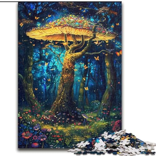 Puzzle für Erwachsene, 1000-teiliges Traumpilzbaum-Puzzle aus Pappe, Denkspiel, interaktives Familienspiel, geeignet für Kinder ab 14 Jahren, 1000 Teile(26x38cm) von XHAXING