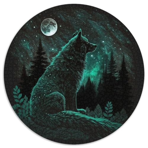 Puzzle für Erwachsene, 1000-teiliges Wolf-Papierpuzzle, Geburtstage, Weihnachten, Halloween, Thanksgiving, Ostern (Größe 67,5 x 67,5 cm) von XHAXING
