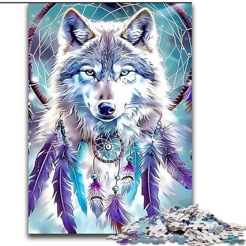 Puzzle für Erwachsene, 1000-teiliges Wolfspuzzle aus Pappe, Eltern, Partner, Freunde – ab 14 Jahren, 1000 Teile(26x38cm) von XHAXING