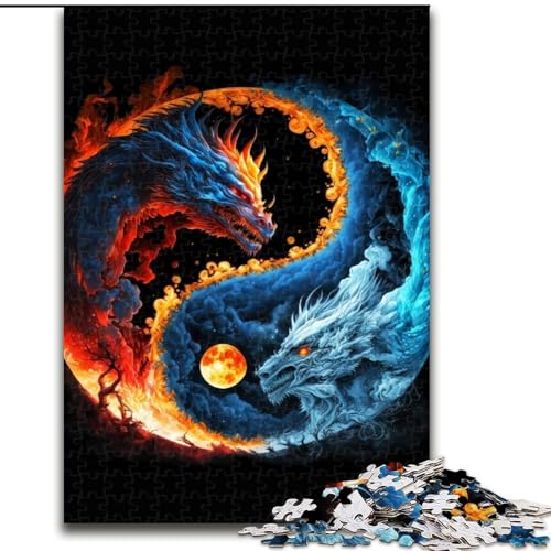 Puzzle für Erwachsene, 1000-teiliges Yin- und Yang-Puzzle aus Holz, Eltern, Partner, Freunde – ab 14 Jahren, 1000 Teile(50x75cm) von XHAXING