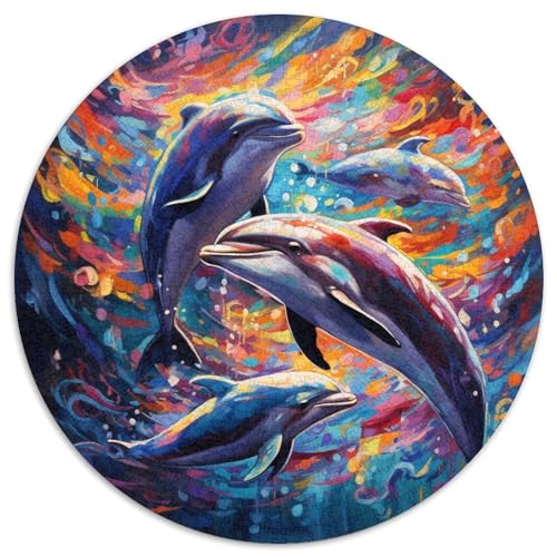 Puzzle für Erwachsene, 1000-teiliges buntes Delfin-Puzzle für Erwachsene, anspruchsvolles Denkspiel – entspannendes Spielzeug für Teenager (67,5 x 67,5 cm) von XHAXING