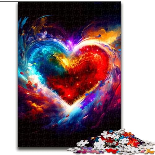 Puzzle für Erwachsene, 1000-teiliges buntes Herzpuzzle aus Holz, anspruchsvolles Denkspiel für Teenager, perfekt als Heimdekoration oder Geschenk, 1000 Teile(50x75cm) von XHAXING