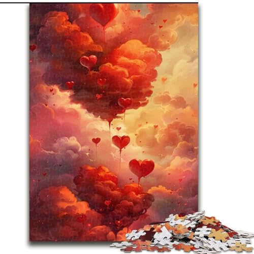 Puzzle für Erwachsene, 1000-teiliges buntes Liebeswolken-Puzzle aus Pappe, Denkspiel, interaktives Familienspiel, geeignet für Kinder ab 14 Jahren, 1000 Teile(26x38cm) von XHAXING