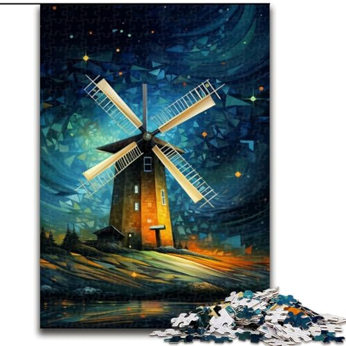 Puzzle für Erwachsene, 1000-teiliges buntes Windmühlen-Puzzle aus Holz, für Teenager und Familienspaß – DIY-Denkspiel-Geschenk, 1000 Teile(50x75cm) von XHAXING