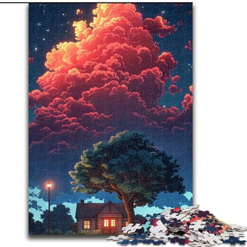 Puzzle für Erwachsene, 1000-teiliges buntes Wolkenpuzzle aus Pappe, Denkspiel, interaktives Familienspiel, geeignet für Kinder ab 14 Jahren, 1000 Teile(26x38cm) von XHAXING