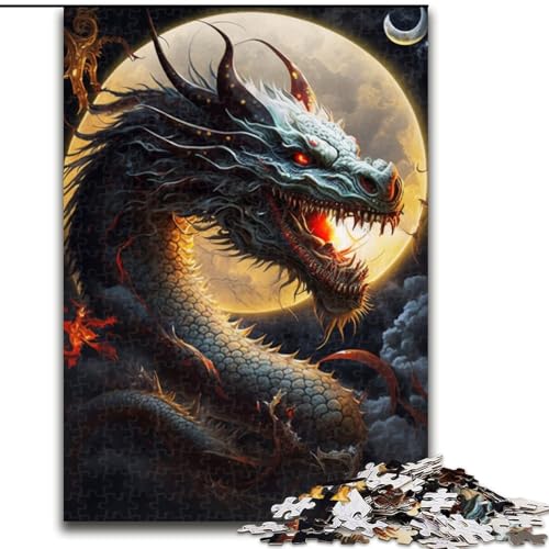 Puzzle für Erwachsene, 1000-teiliges chinesisches Drachen-Puzzle aus Holz, anspruchsvolles Denkspiel für Teenager, unterhaltsames interaktives Spiel für die ganze Familie, 1000 Teile(50x75cm) von XHAXING