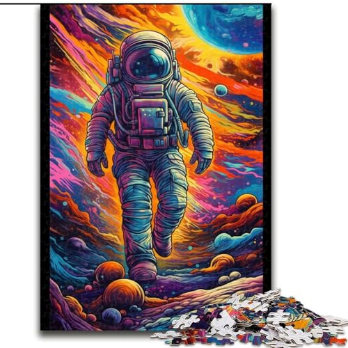 Puzzle für Erwachsene, 1000-teiliges psychedelisches Astronauten-Puzzle aus Holz, mit interaktivem Familienspiel, Kinder ab 14 Jahren, 1000 Teile(50x75cm) von XHAXING