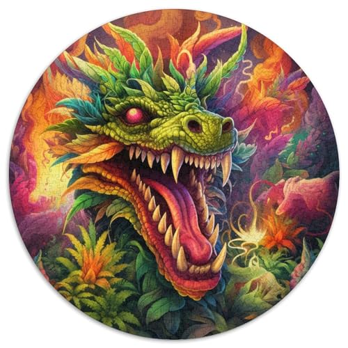 Puzzle für Erwachsene, 1000-teiliges psychedelisches Drachen-Kunstpuzzle, interaktives Familienspiel, Bastelgeschenk mit farbenfrohen Kunstwerken (67,5 x 67,5 cm) von XHAXING