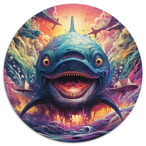 Puzzle für Erwachsene, 1000-teiliges psychedelisches Hai-Puzzle für Erwachsene, anspruchsvolles Denkspiel – entspannendes Spielzeug für Teenager (67,5 x 67,5 cm) von XHAXING
