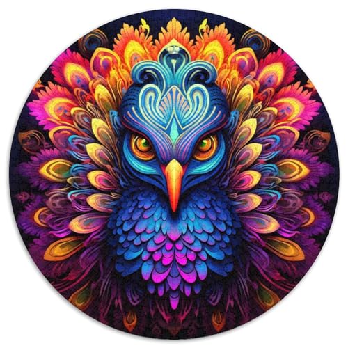 Puzzle für Erwachsene, 1000-teiliges psychedelisches Pfauen-Puzzle für Erwachsene, anspruchsvolles Denkspiel – entspannendes Spielzeug für Teenager (67,5 x 67,5 cm) von XHAXING